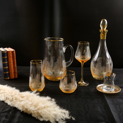 Ornament Altın Amber Bardak Seti
