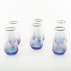 Ornament Mavi Platin Bardak