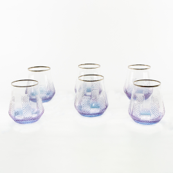 Ornament Mavi Platin Viski Kadeh